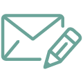 Icon illustration of an envelope.